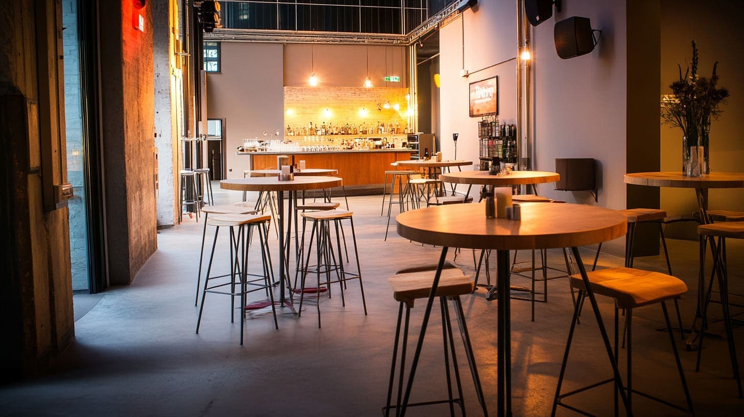 Urbane Eventlocation in Linz mit Abend-Aufbau