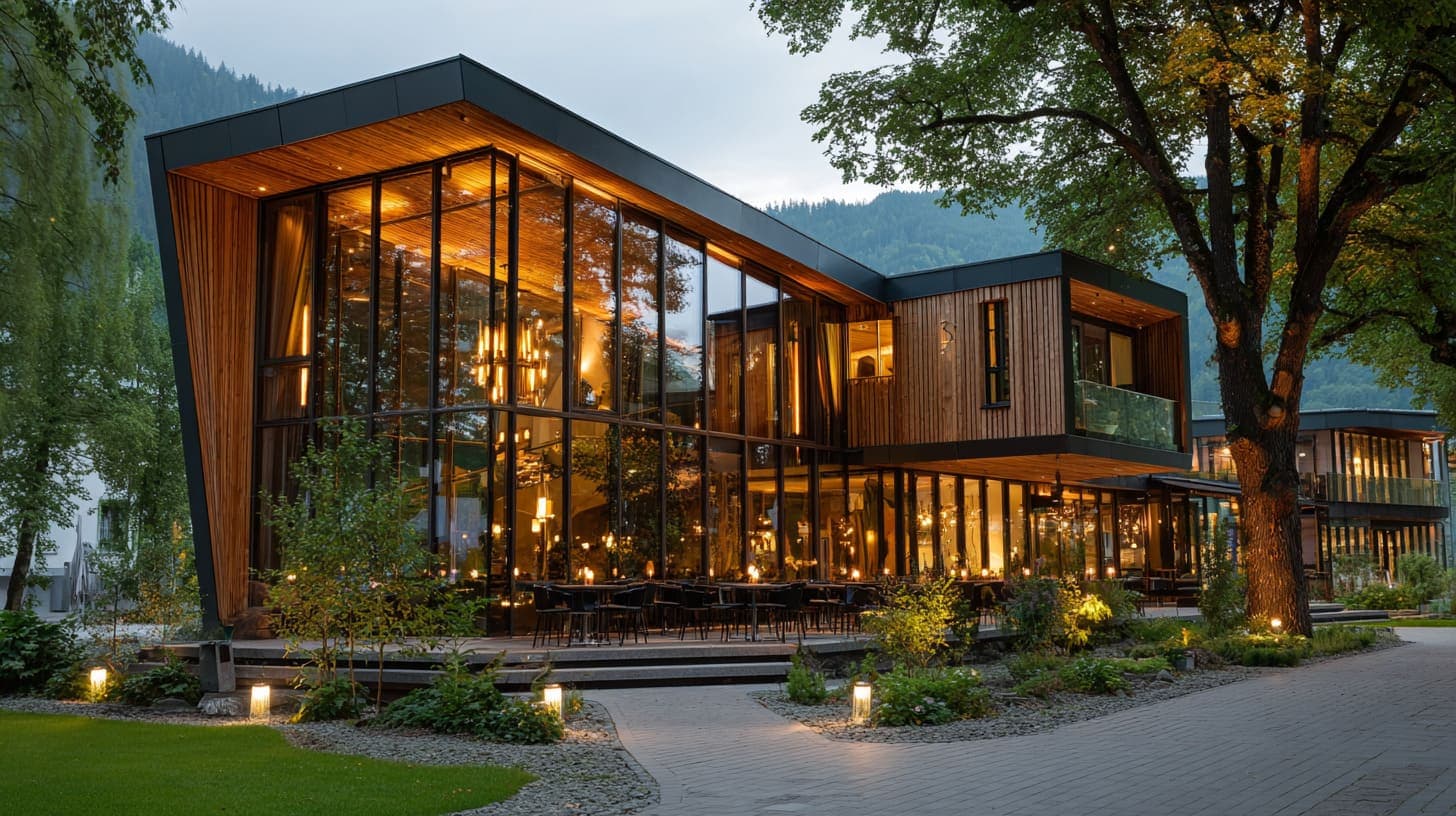 Eventlocation in Vorarlberg mit Aussicht und Abendstimmung