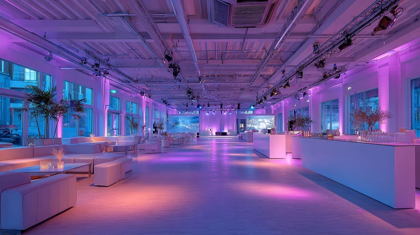 Große Eventlocation in Wien für 200 Personen mit Bühne und Dinner-Aufbau