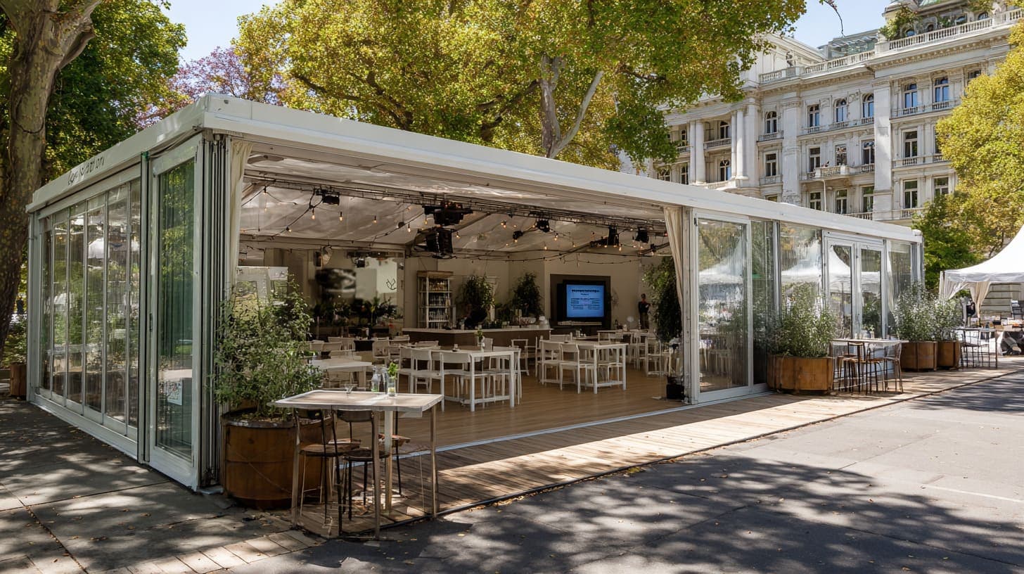 Outdoor-Eventlocation in Wien mit Terrasse und direktem Innenraum als Wetterbackup