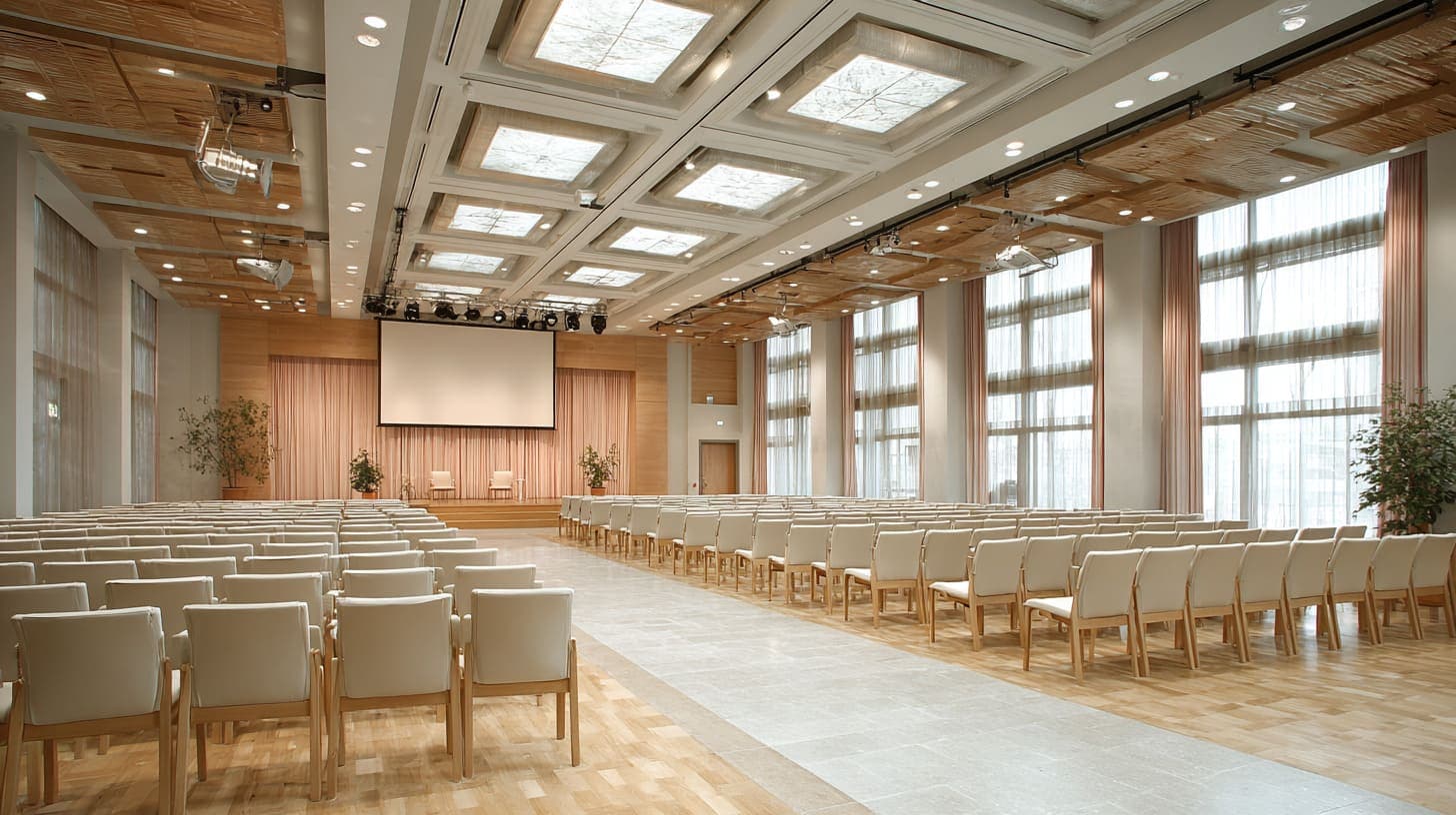 Klassischer Saal in Wien mit Bestuhlung und Bühne